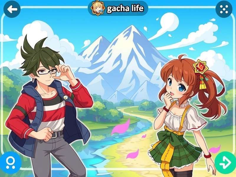 Gacha Life Online gameplay screenshot showing characters and customizations