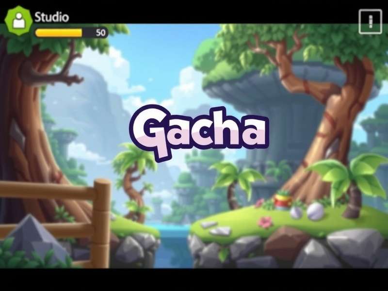 Gacha Studio interface showing detailed character customization and scene creation