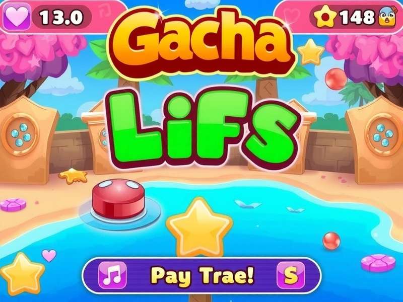 A vibrant Gacha Life character singing in a music studio setup with microphone and speakers