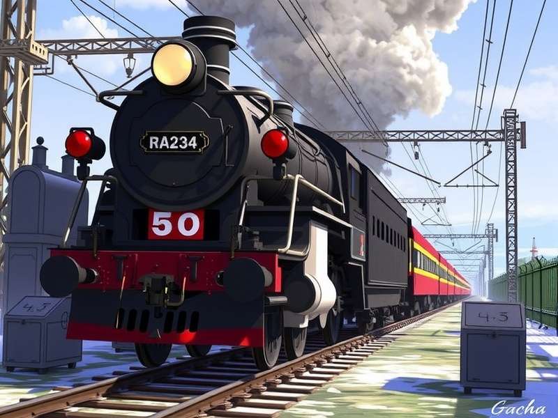 A detailed Gacha Life railfanning scene showing characters at a bustling digital train station