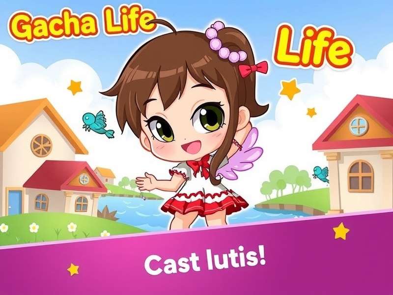 Gacha Life Studio mode interface with multiple characters and dialogue