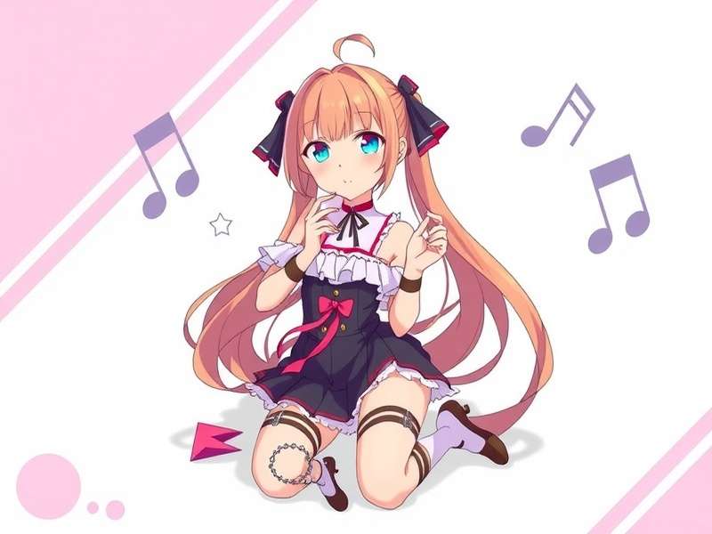 Collage of Gacha Life characters with musical notes and headphones