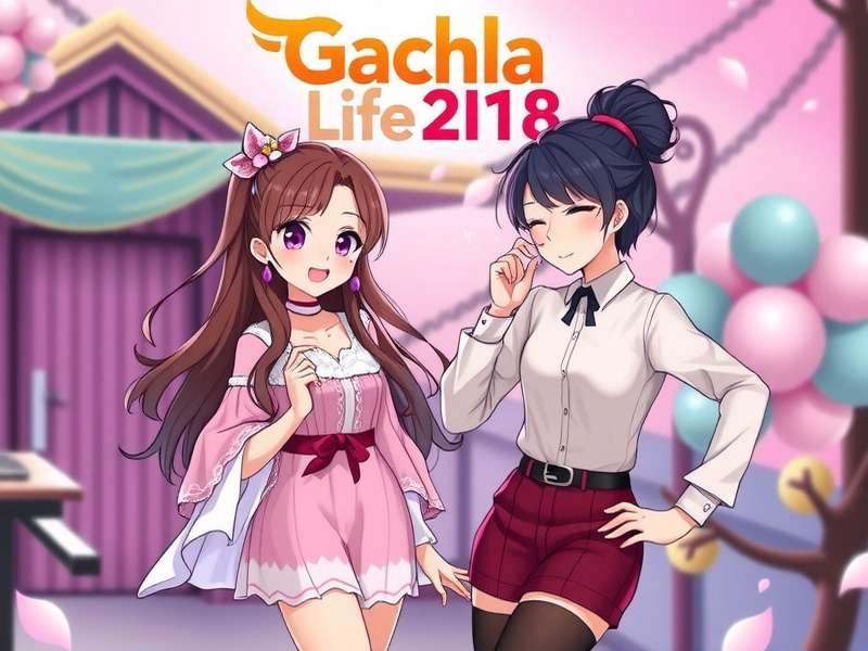 Colorful character customization interface from Gacha Life 2018 showing anime-style avatars