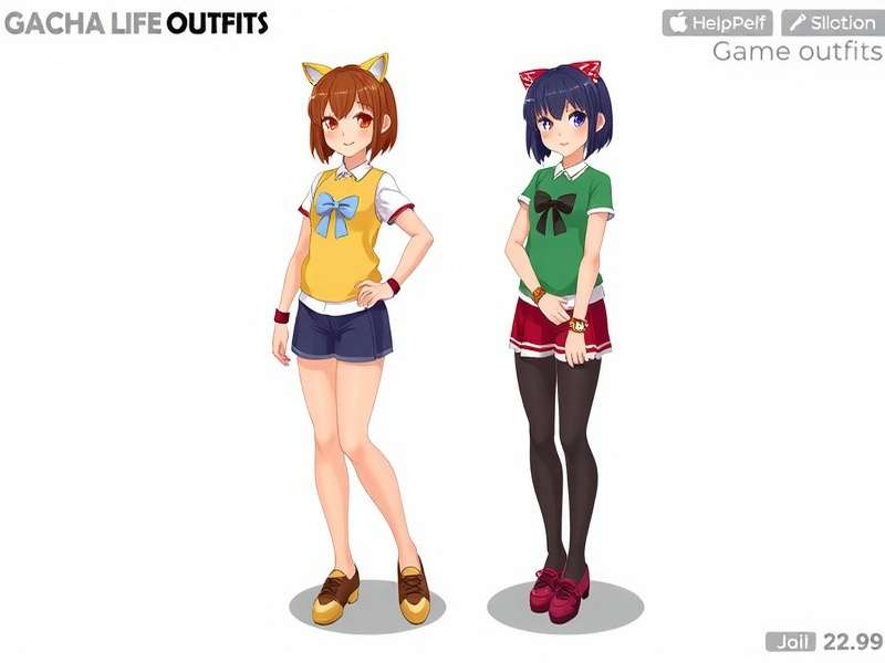 Colorful collage of diverse Gacha Life character outfits showing customization options