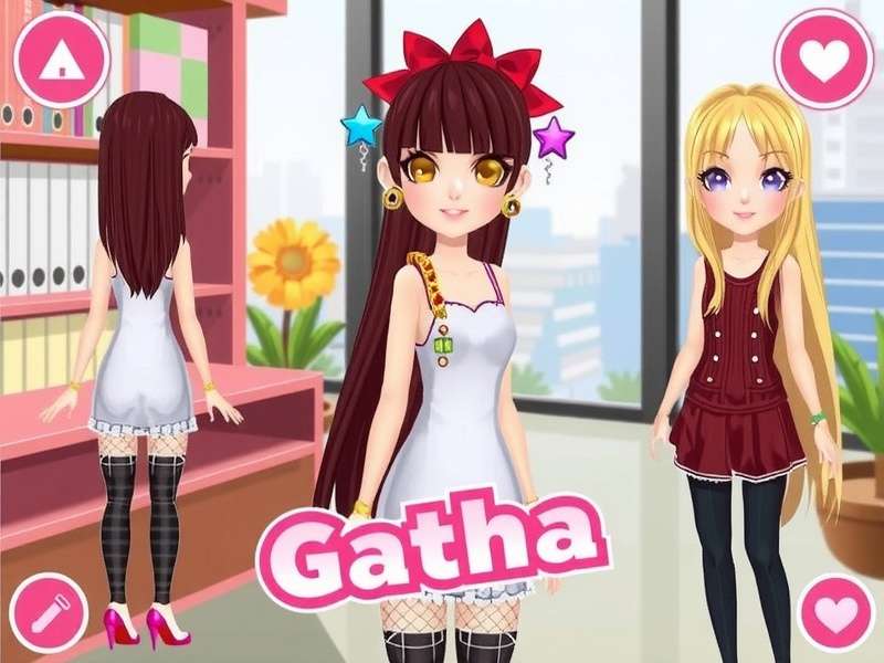 Colorful anime-style character design showcase representing Gacha Life fashion