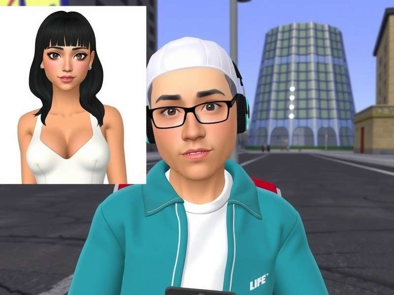 Gacha Life character posing next to GTA Online scene