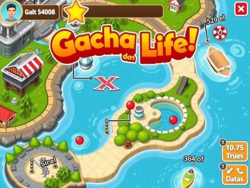 A vibrant Gacha Life Studio scene showing custom characters in a fantasy setting