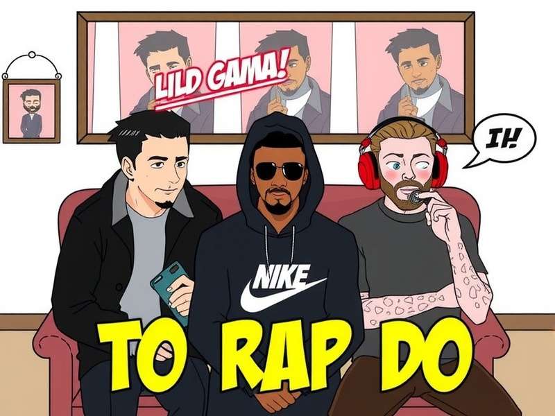 Gacha Life characters in various poses reacting to Rap Do music, showing shock, laughter, and dancing