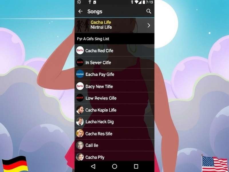 Gacha Life 2018 Songs vibrant character scene with music notes
