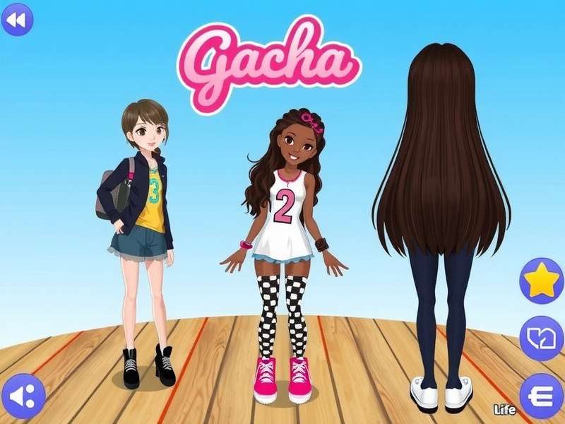 Gacha Life characters wearing a variety of outfits and hairstyles in a colorful lineup