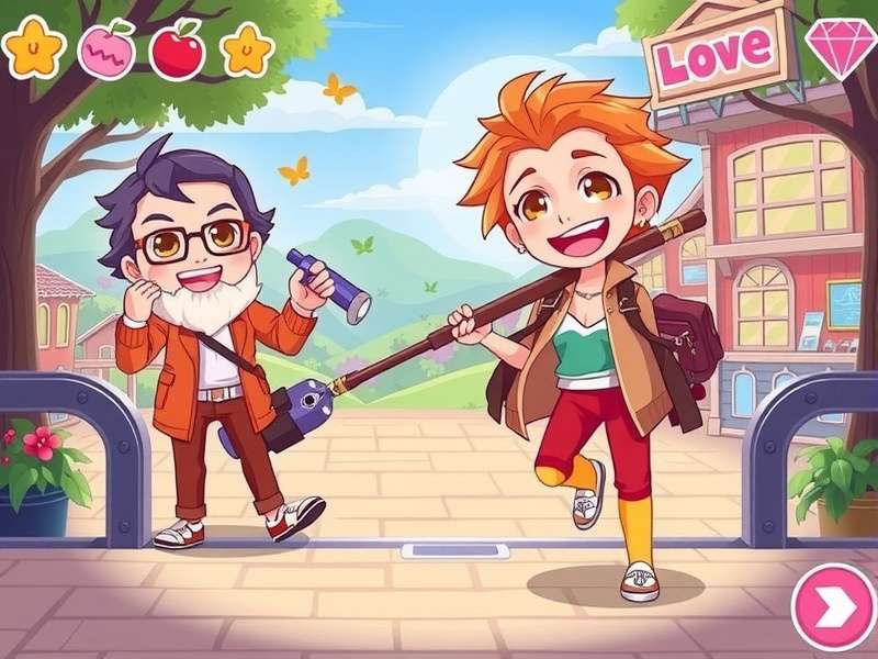 Gacha Life character customization scene with vibrant outfits and accessories